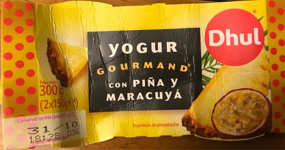 Yogur gourmand con piña y maracuyá