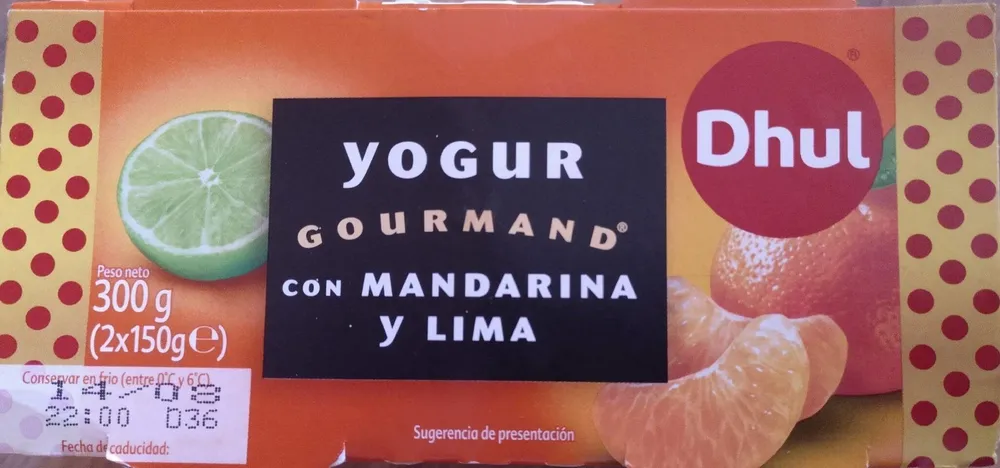 Yogur gourmand con mandarina y lima