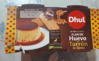 Flan de huevo con turrón de Jijona