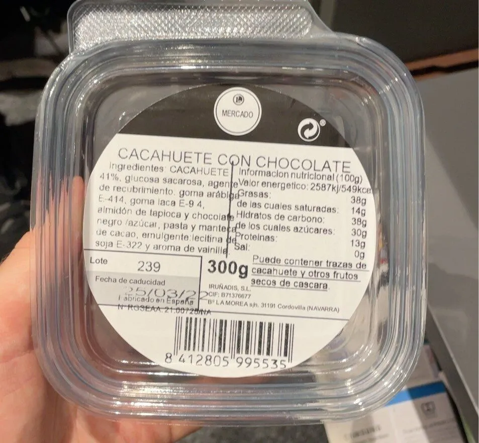 Cacahuete con chocolate