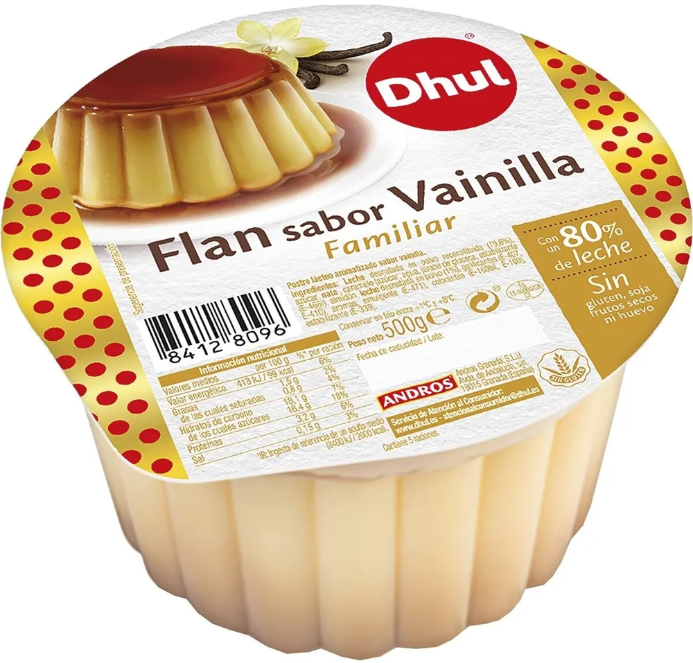 Flan sabor vainilla familiar