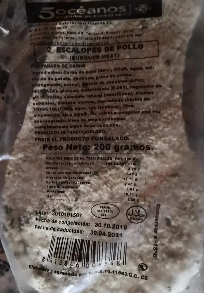 2 escalope de pollo