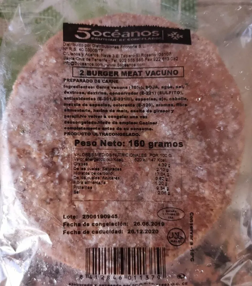 Burger meat vacuno