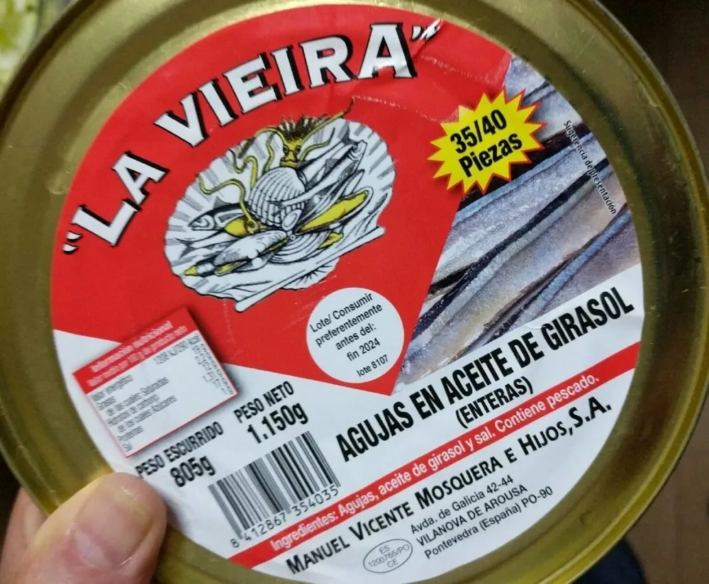 Agujas en aceite de girasol