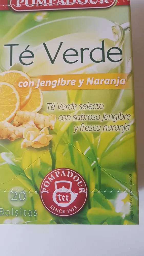 Té verde con jengibre y naranja