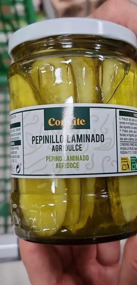 Pepinillo laminado agridulce