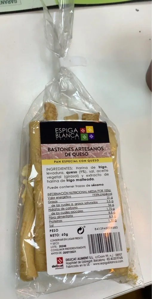 Bastones artesanos de queso