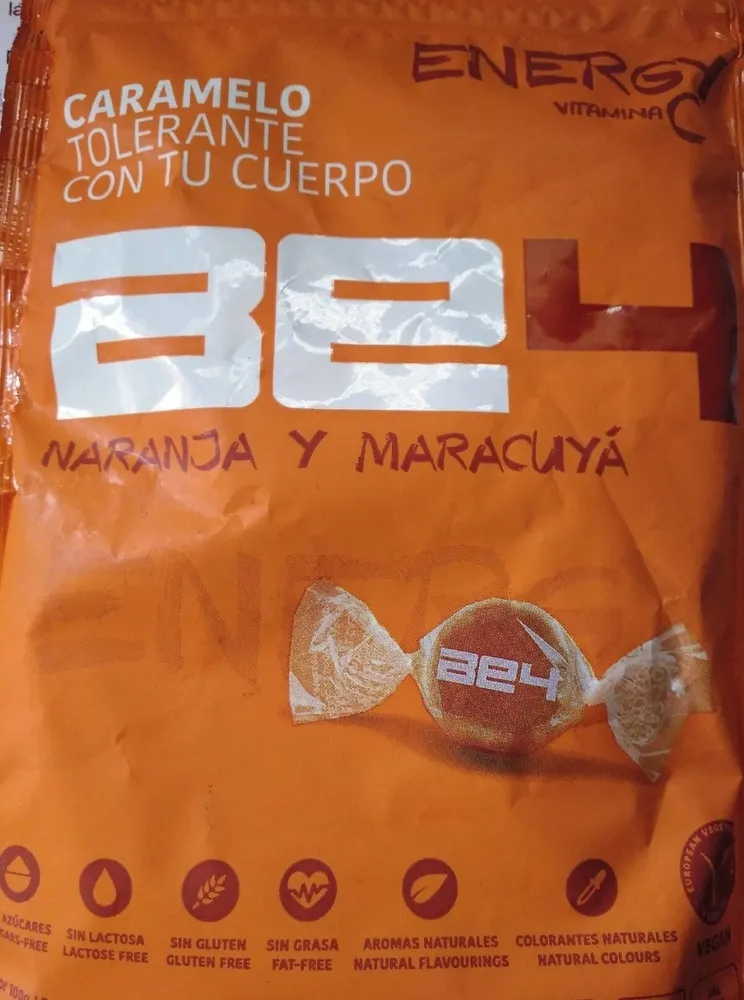 Caramelos tolerante de naranja y maracuyá