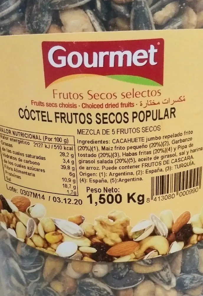 Còctel frutos secos popular
