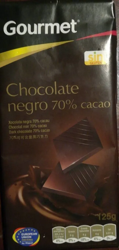 Chocolate negro 70% cacao