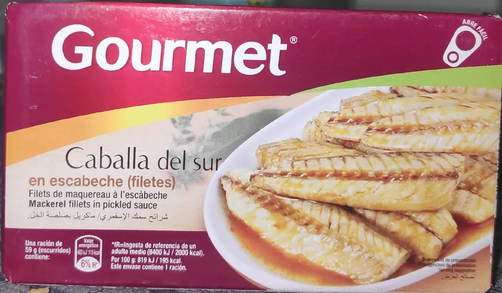 Caballa del sur en escabeche (filetes)