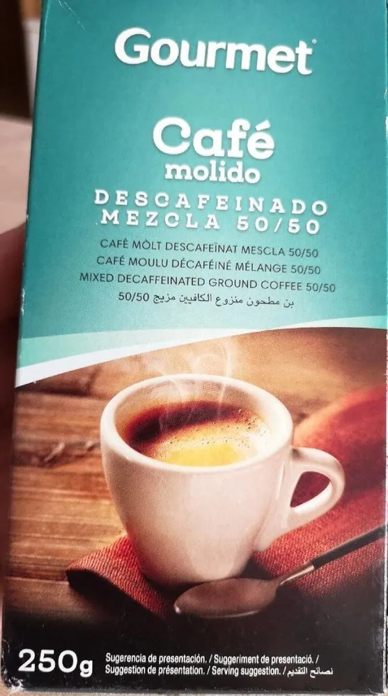 Café molido descafeinado mezcla 50)50