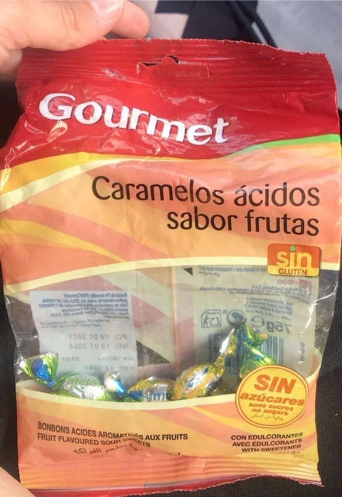 Caramelos ácidos sabor frutas