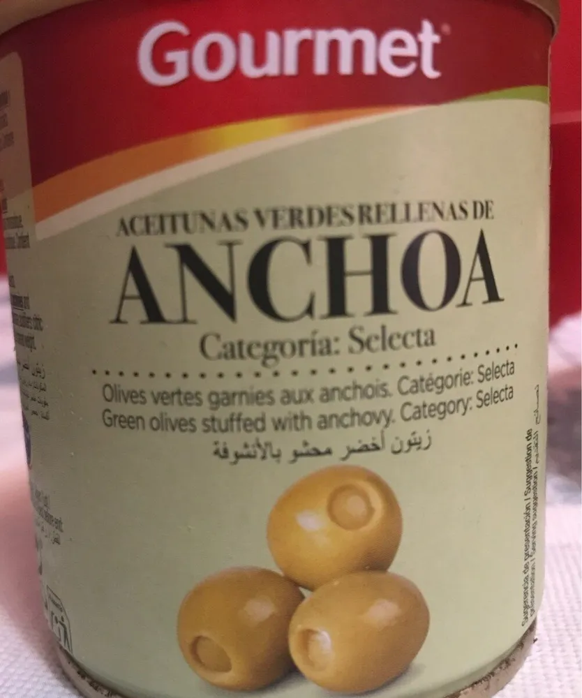 Aceitunas verdes rellenas de anchoa