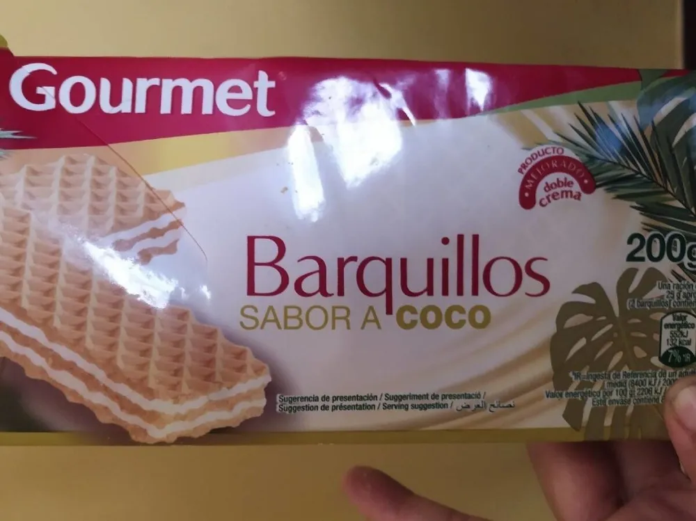 Barquillos sabor a coco