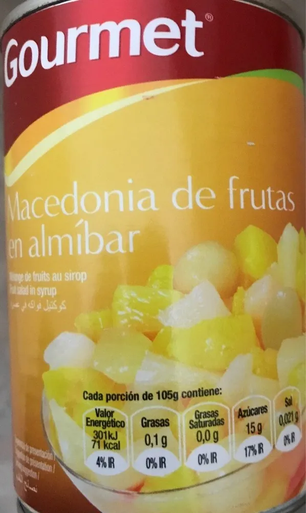 Macedonia de frutas en almibar