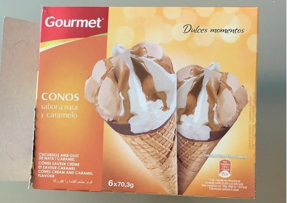 CONOS SABOR A NATA Y CARAMELO