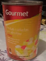 Frutas variadas en almíbar