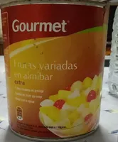 Frutas variadas en almíbar