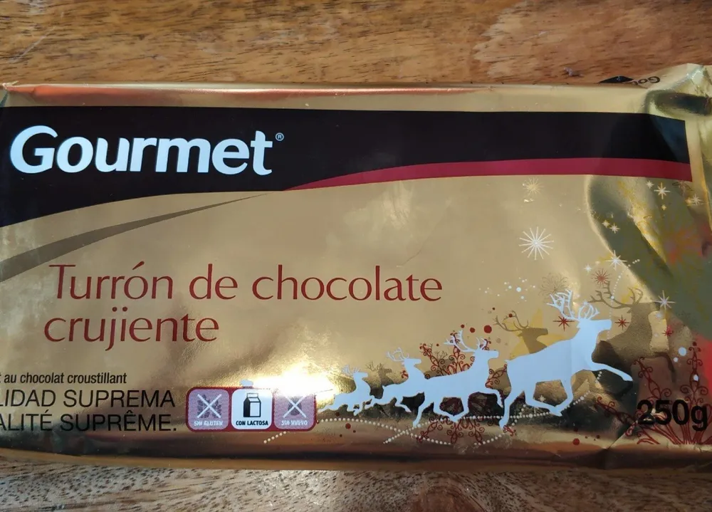 Turrón de chocolate crujiente