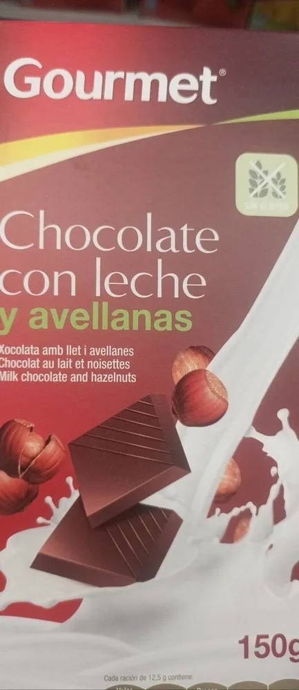 chocolate con leche y avellanas