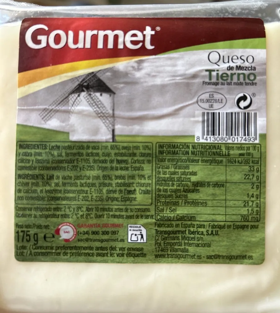 queso tierno cuña