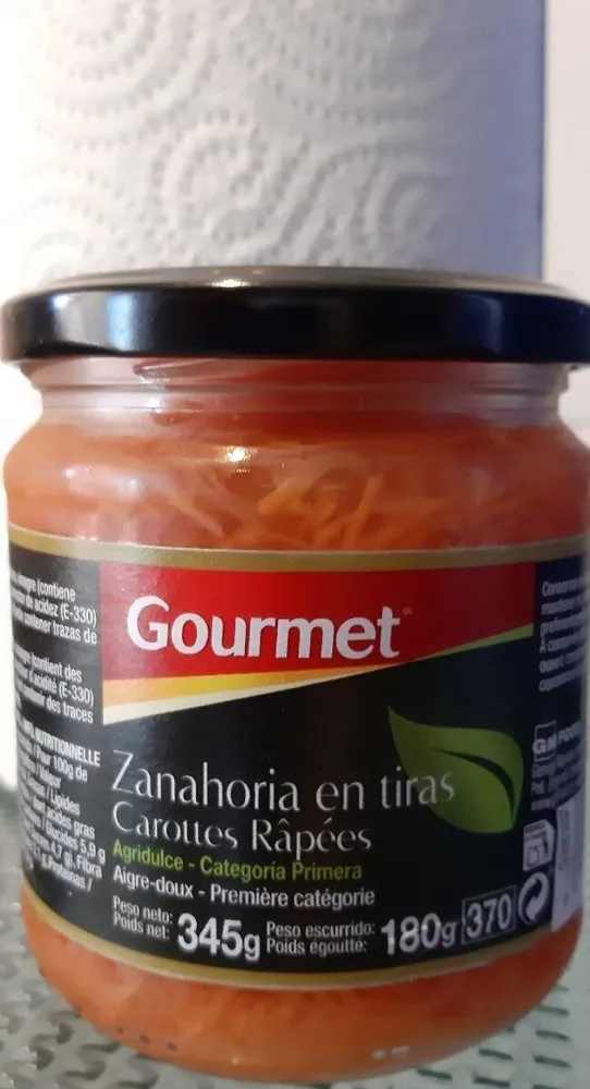 Zanahoria en tiras