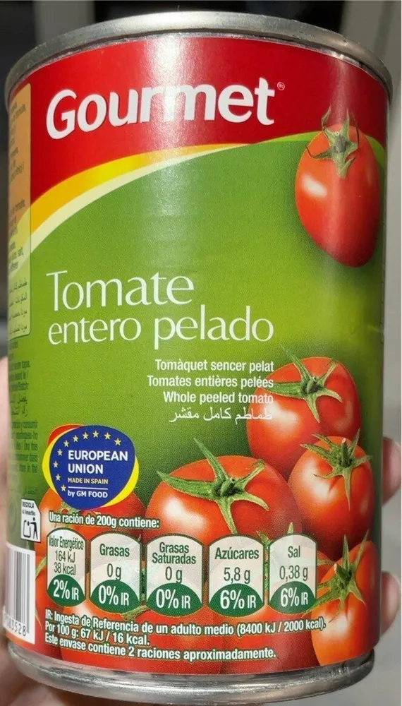 Tomate entero pelado