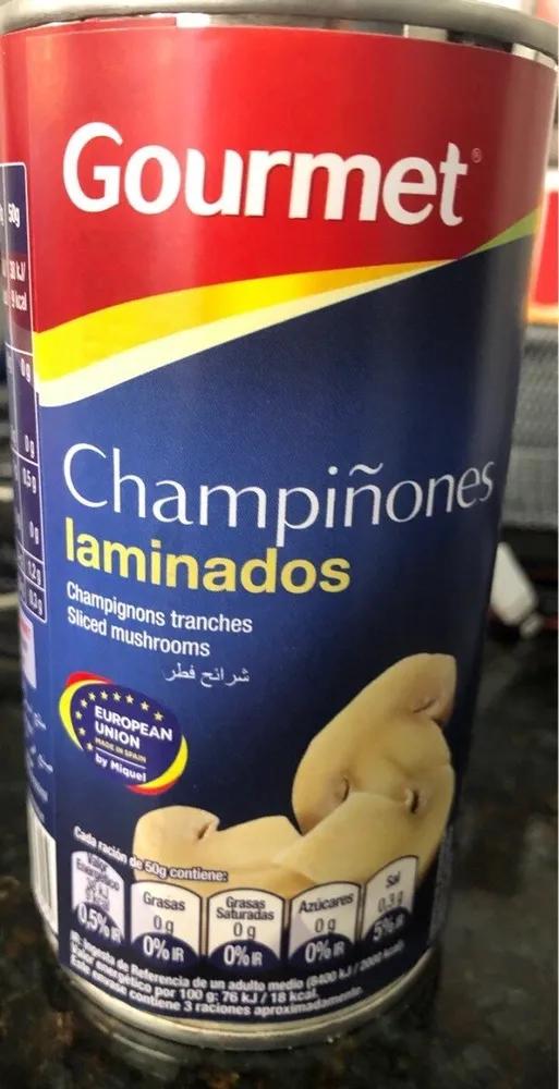 Champiñones laminados