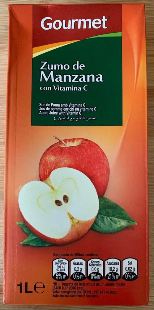 Zumo de manzana  gourmet