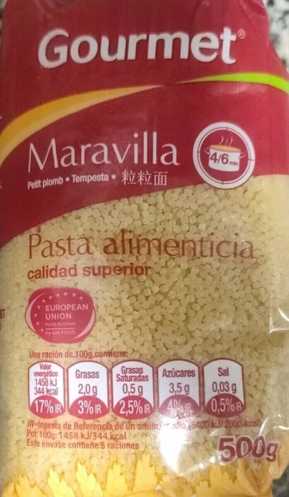 Maravilla, pasta alimenticia