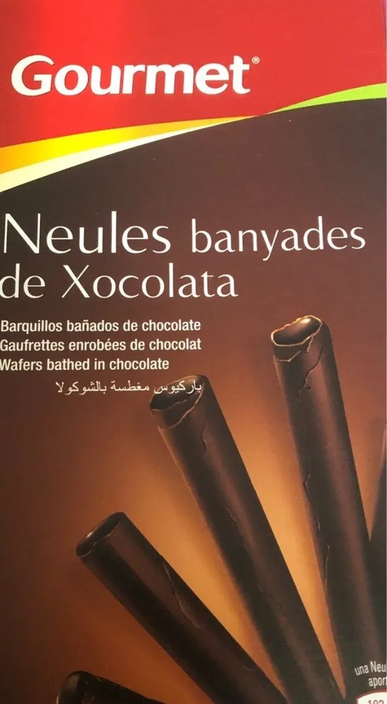 Neules banyades de xocolata