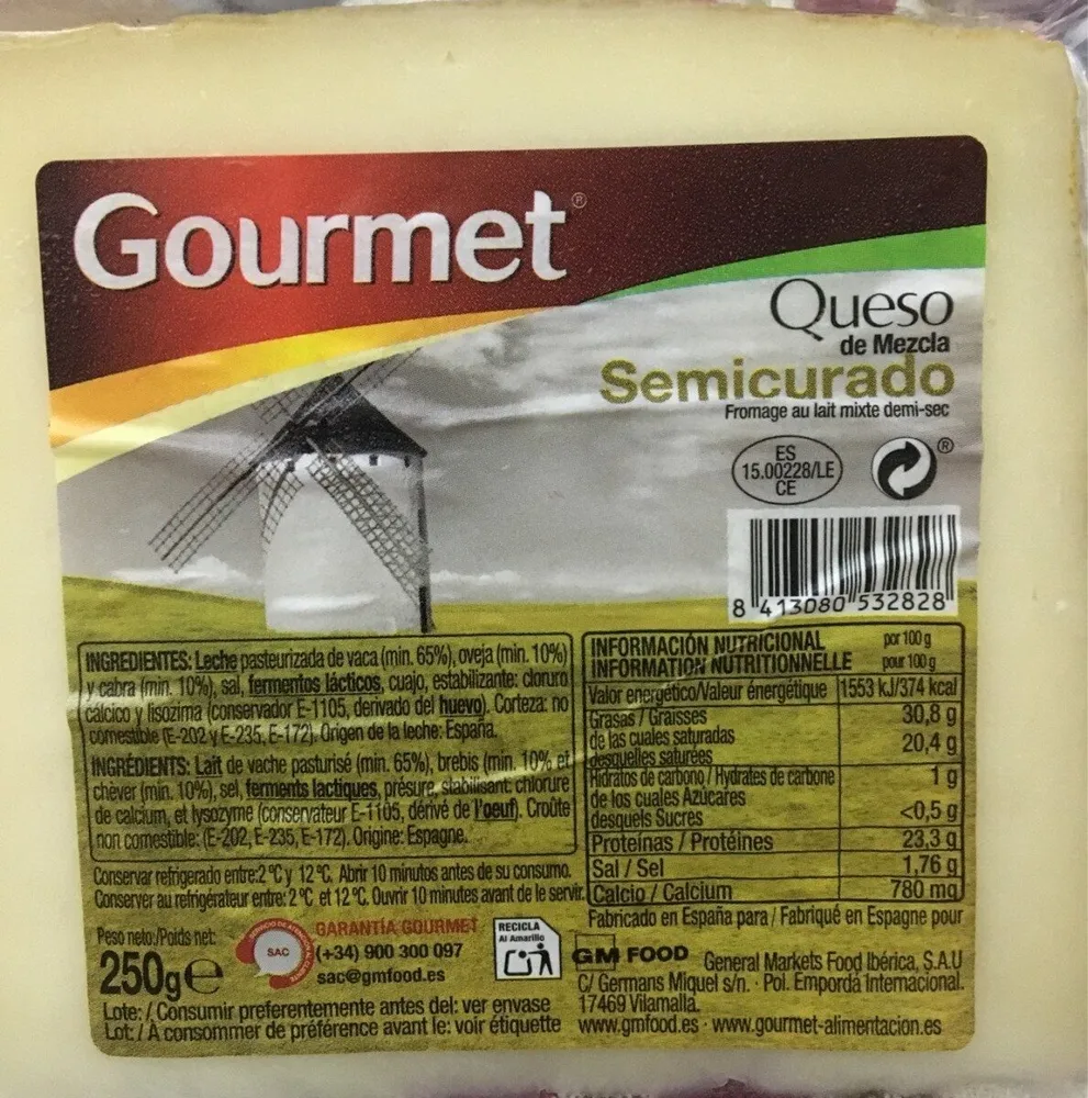 Queso mezcla semicurado