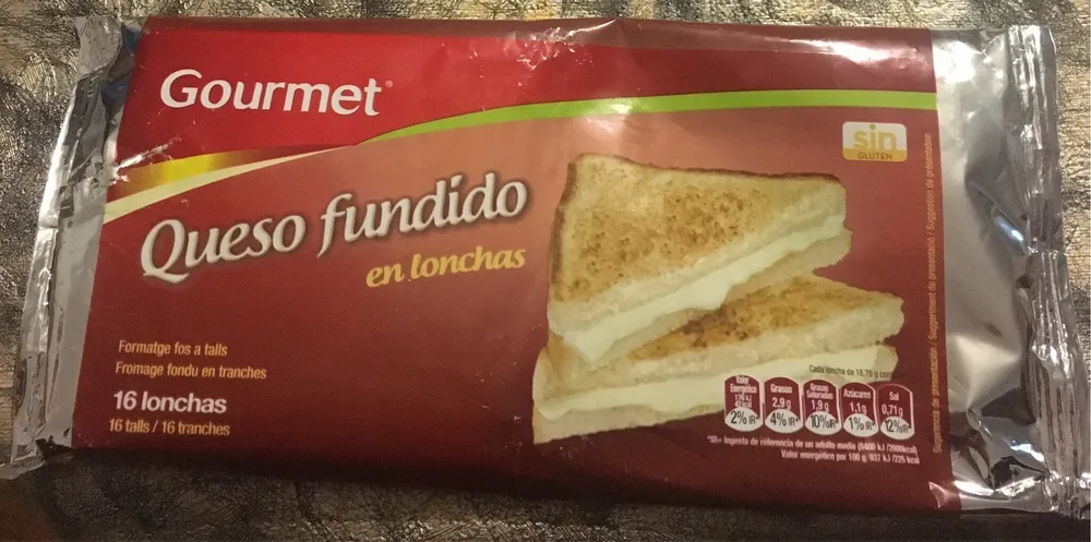 Queso fundido en lonchas