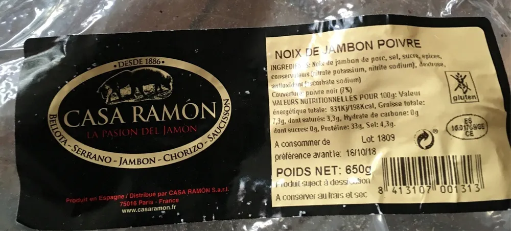 Noix de jambon poivre