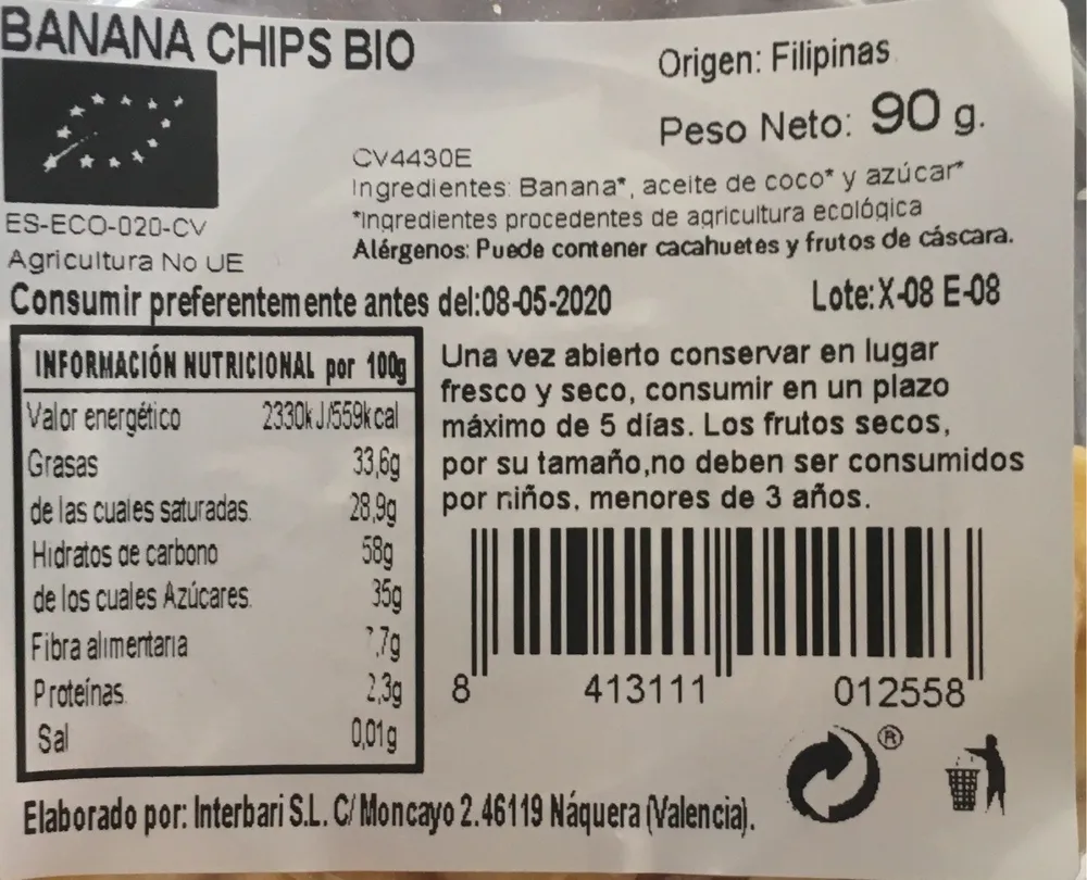 Banana chips bio