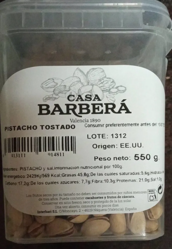 Pistacho tostado