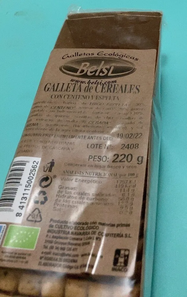 Galletas de cereales con centeno yespelta