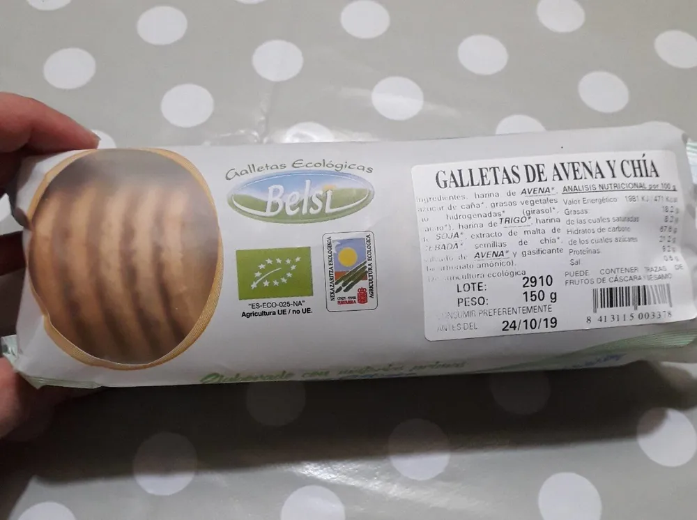 Galletas ecológicas avena y chía