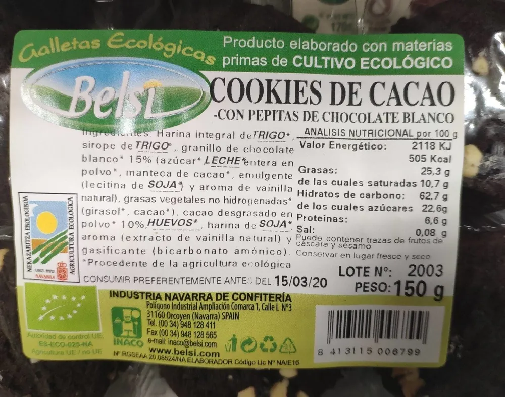 Cookies de cacao