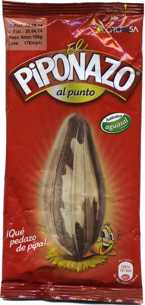 Semillas de girasol con cáscara tostadas aguasal