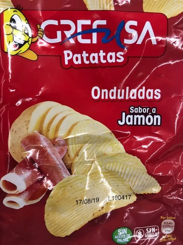 Patatas onduladas sabor jamon