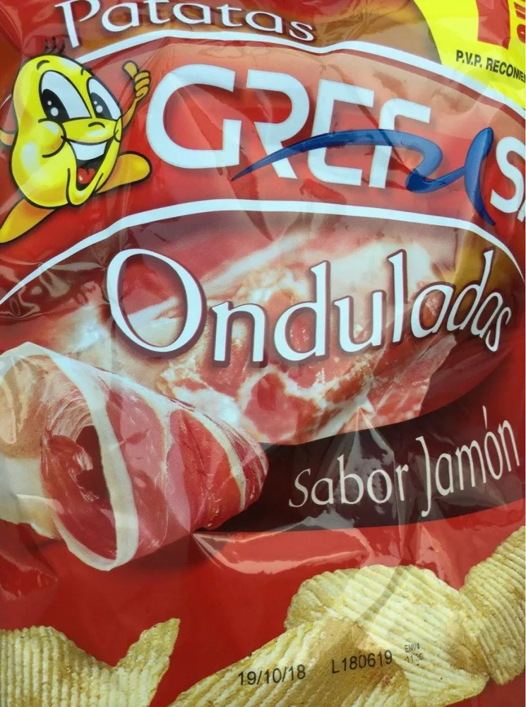 Patatas onduladas sabor jamón