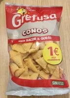 Conos de maíz sabor bacon y queso