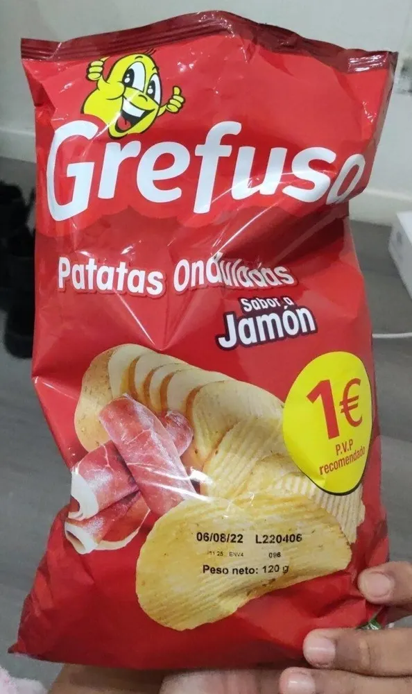 Patatas onduladas sabor jamón