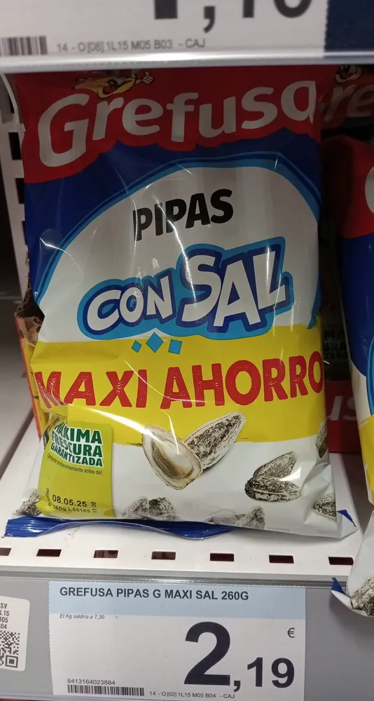 GREFUSA PIPAS G MAXI SAL 260G