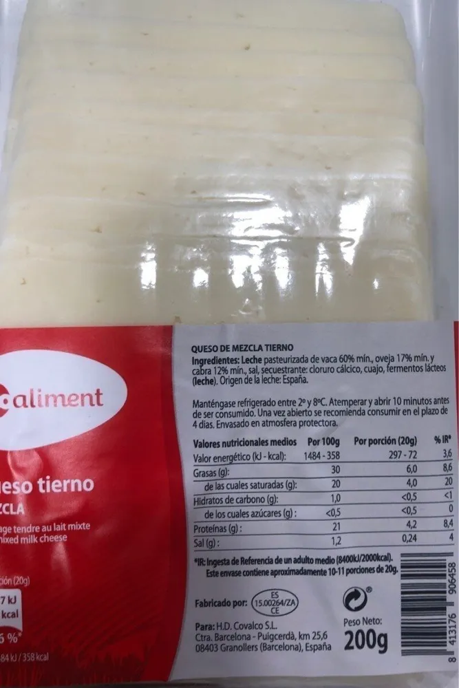 Queso mezcla tierno