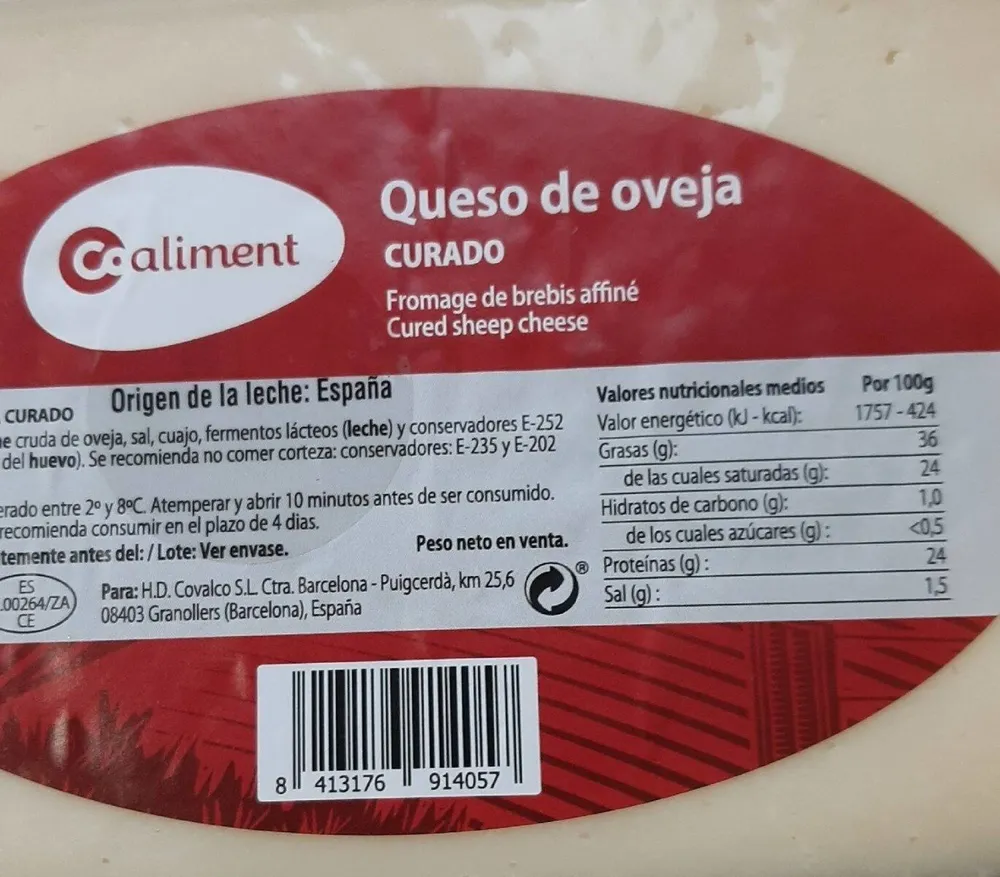Queso de oveja curado