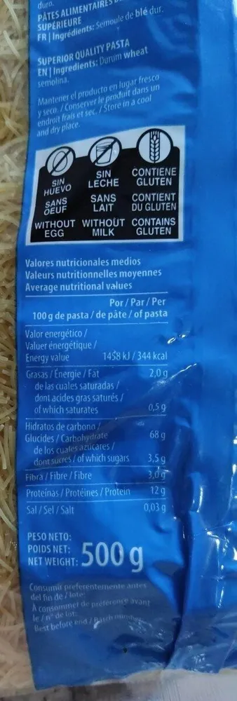 Pasta CALIDAD SUPERIOR
