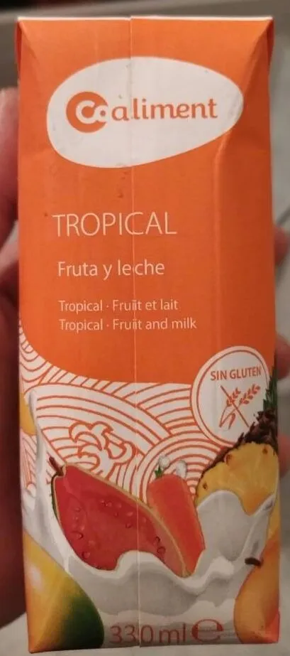 Tropical fruta y leche
